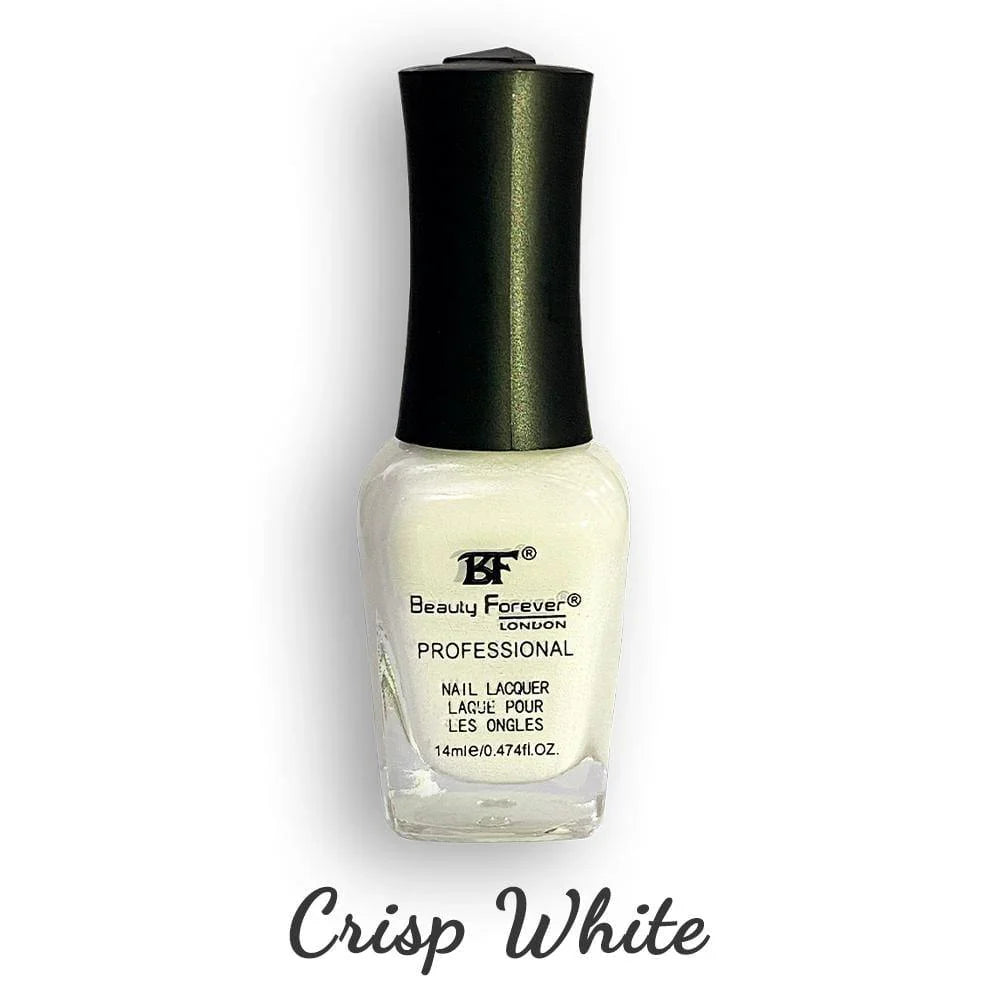 Beauty Forever BF professional nail lacquer 14ml bottle with vibrant pink nail polish, displayed on a white background.