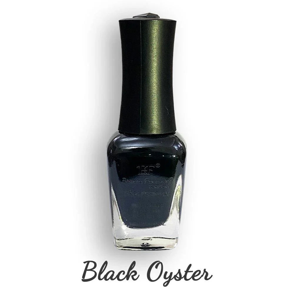 Beauty Forever nail lacquer 14ml in black color, professional nail polish for nails, shown in the 03-black.webp image.
