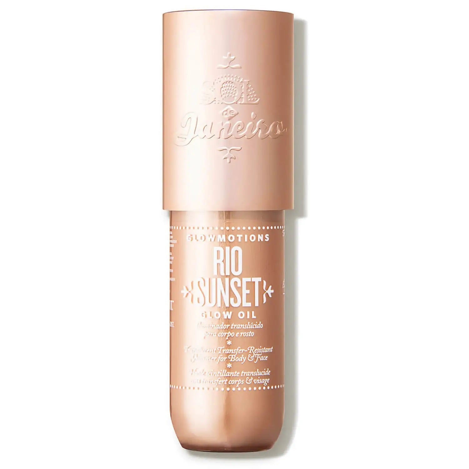 Grace Beauty Sol de Janeiro Rio Sunset Glow Oil Body Makeup in 75ml bottle with a shimmering, sun-kissed finish.