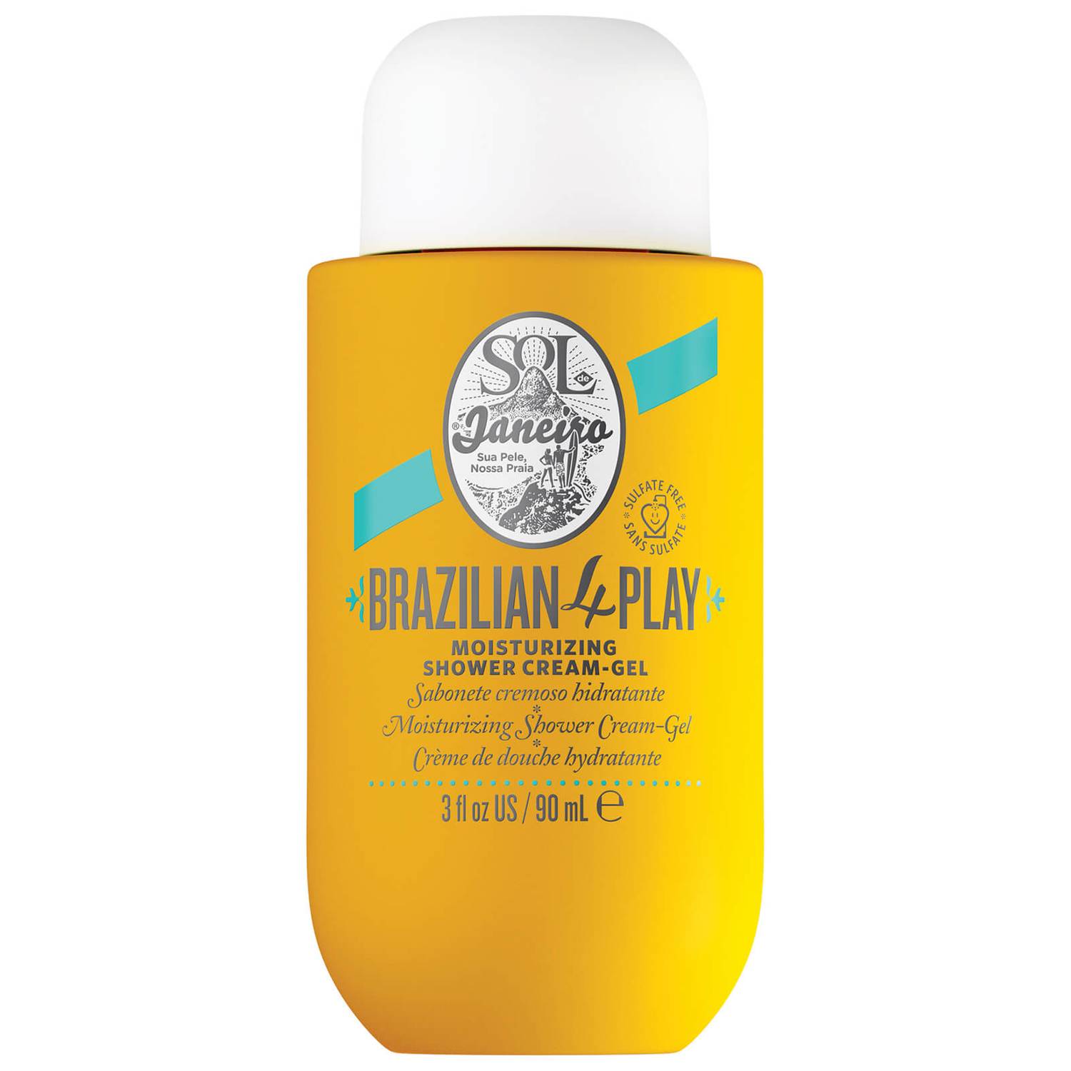 Grace Beauty Sol de Janeiro Brazilian 4 Play Moisturizing Shower Cream-Gel in 90ml, creamy texture and tropical scent.