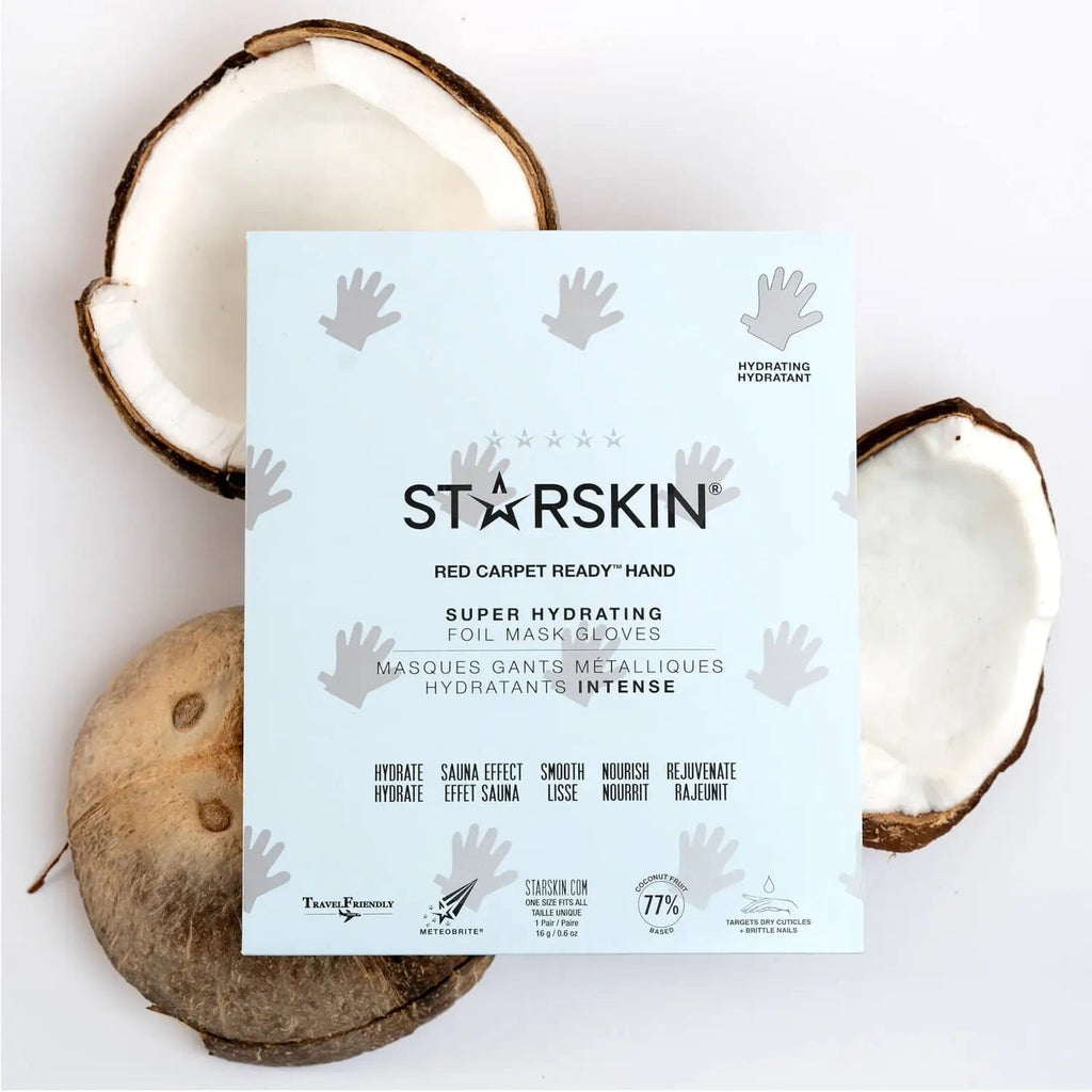 Grace Beauty STARSKIN Red Carpet Ready Hand Hydrating Foil Mask Gloves for soft, moisturized skin and hand care.
