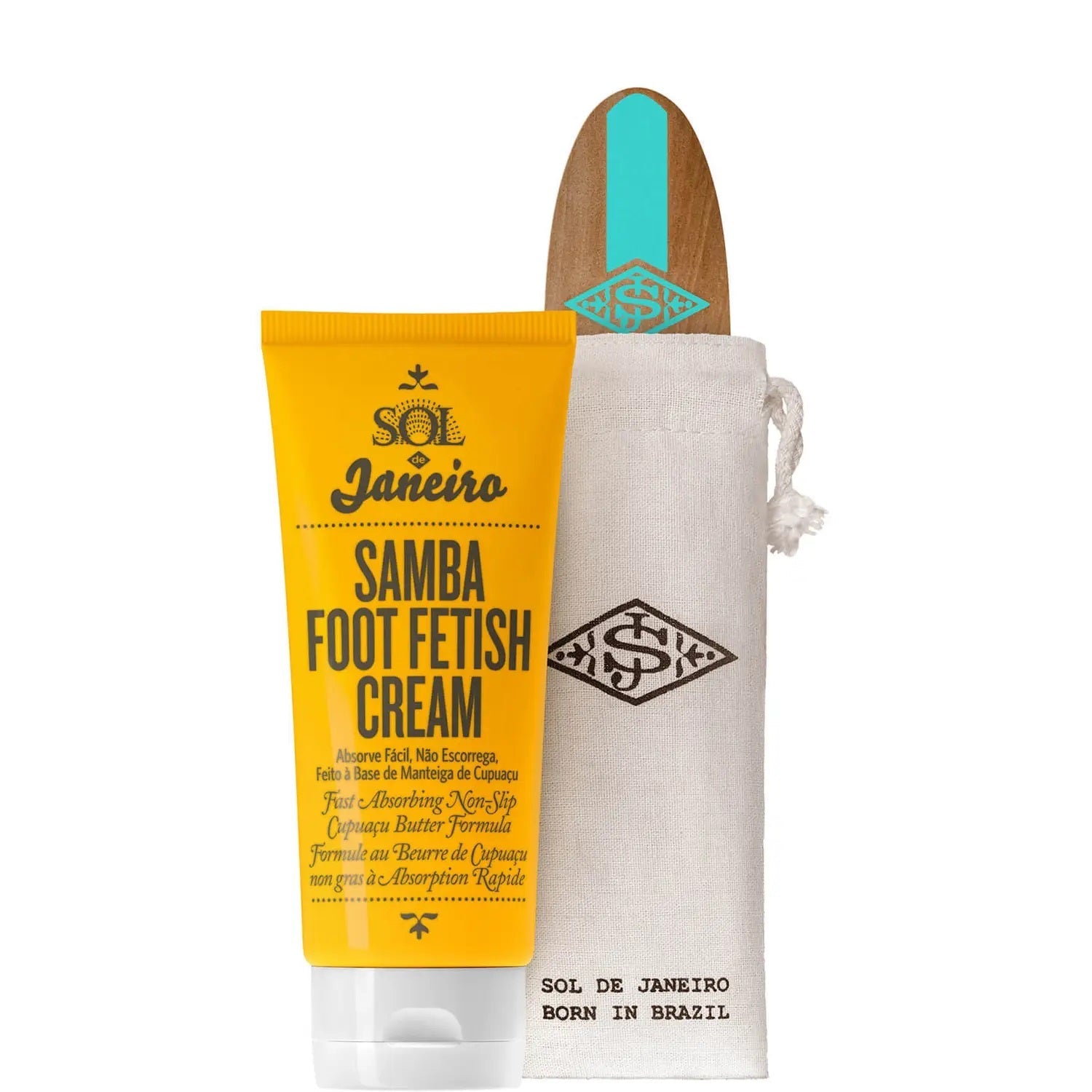 Grace Beauty Sol de Janeiro Samba Foot Fetish skin care product in 90ml bottle, featuring a vibrant, tropical-inspired design and packaging.