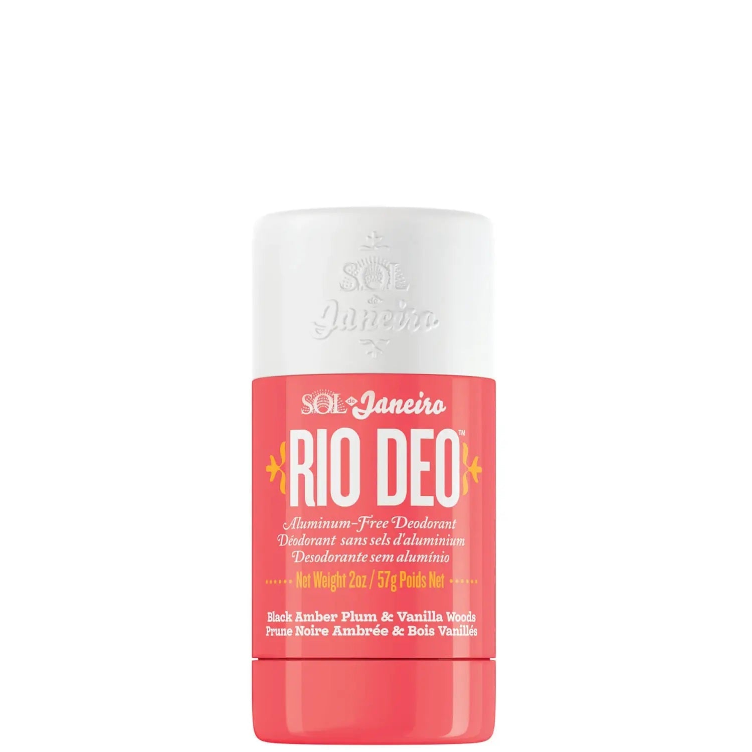Grace Beauty Sol de Janeiro Rio Deo aluminum-free deodorant stick with Cheirosa 40 scent, 57g, shown in the image.