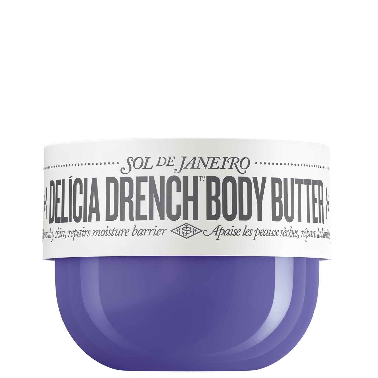 Grace Beauty Sol de Janeiro Delicia Drench Body Butter jar with creamy texture, 240ml skin care product for smooth, hydrated skin