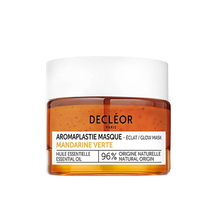 Decléor Green Mandarin Aromaplastie Glow Booster Mask 50ml in sleek packaging, part of skin care masks and peels collection.