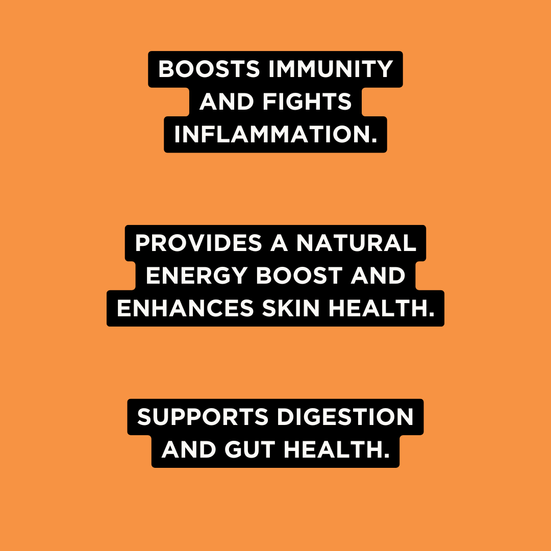 Fighter Shots vegan wellness shot with carrot, ginger, and turmeric in a 60ml bottle, shown alongside a 12-pack box.