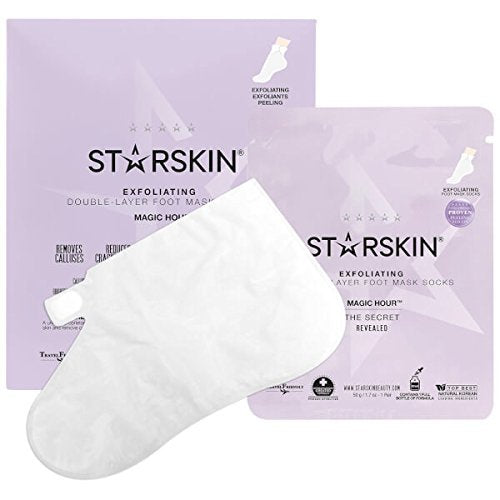 Grace Beauty STARSKIN Magic Hour exfoliating foot mask socks with double-layer design for smooth, refreshed feet.