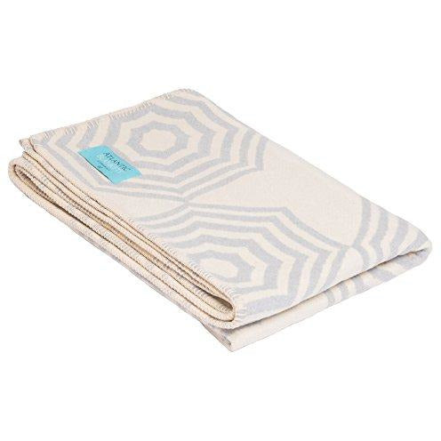 Grace Beauty Atlanta grey parasol throw blanket on a bed, cozy and soft for single size beds, perfect for bedroom decor.