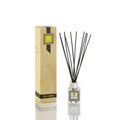 Pairfum London luxury reed diffuser with 50ml eau de parfum in Neroli & Olive scent, featuring 10 black reeds and elegant packaging.