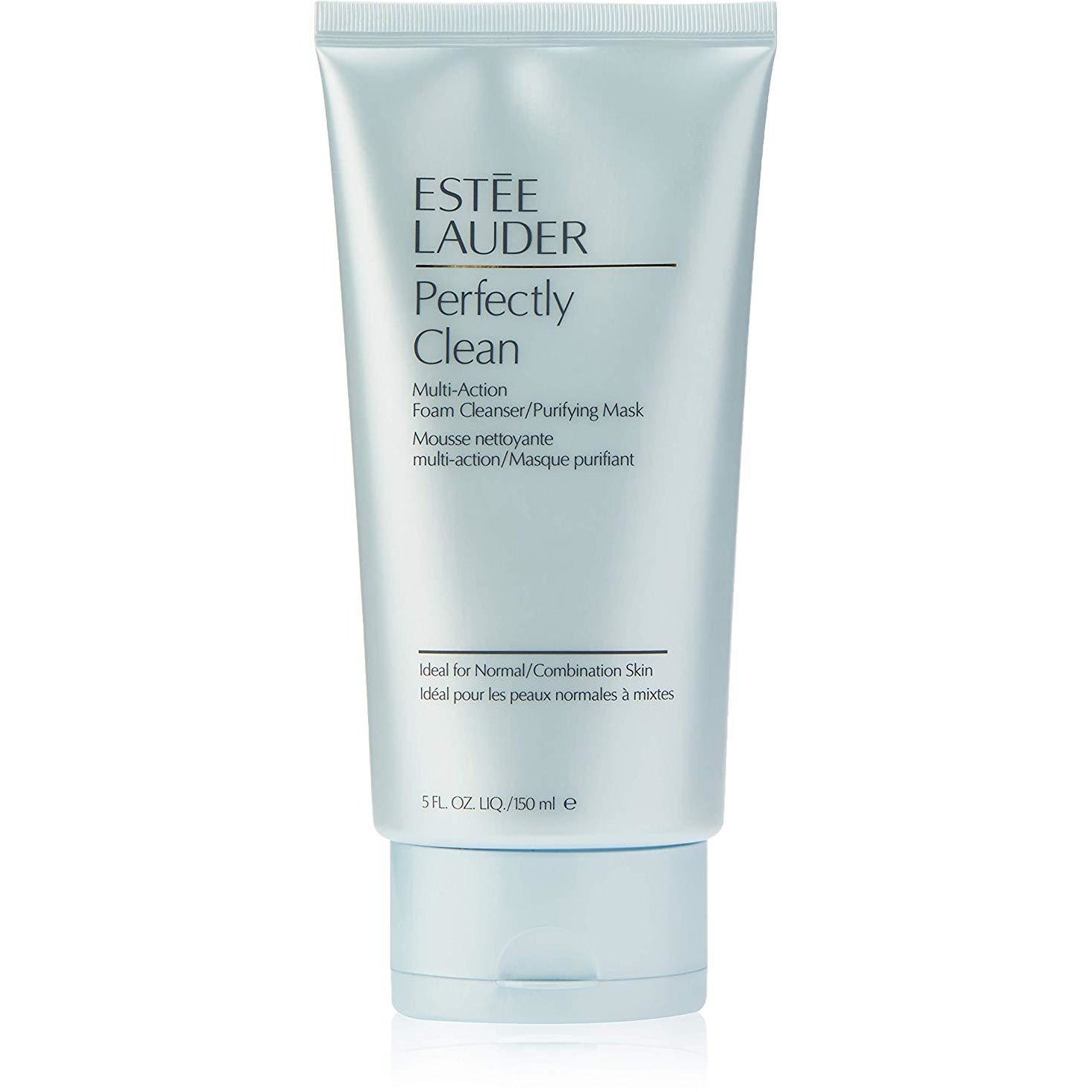 Grace Beauty Estée Lauder Perfectly Clean Multi-Action Foam Cleanser and Purifying Mask in 150ml, showing the product bottle and packaging