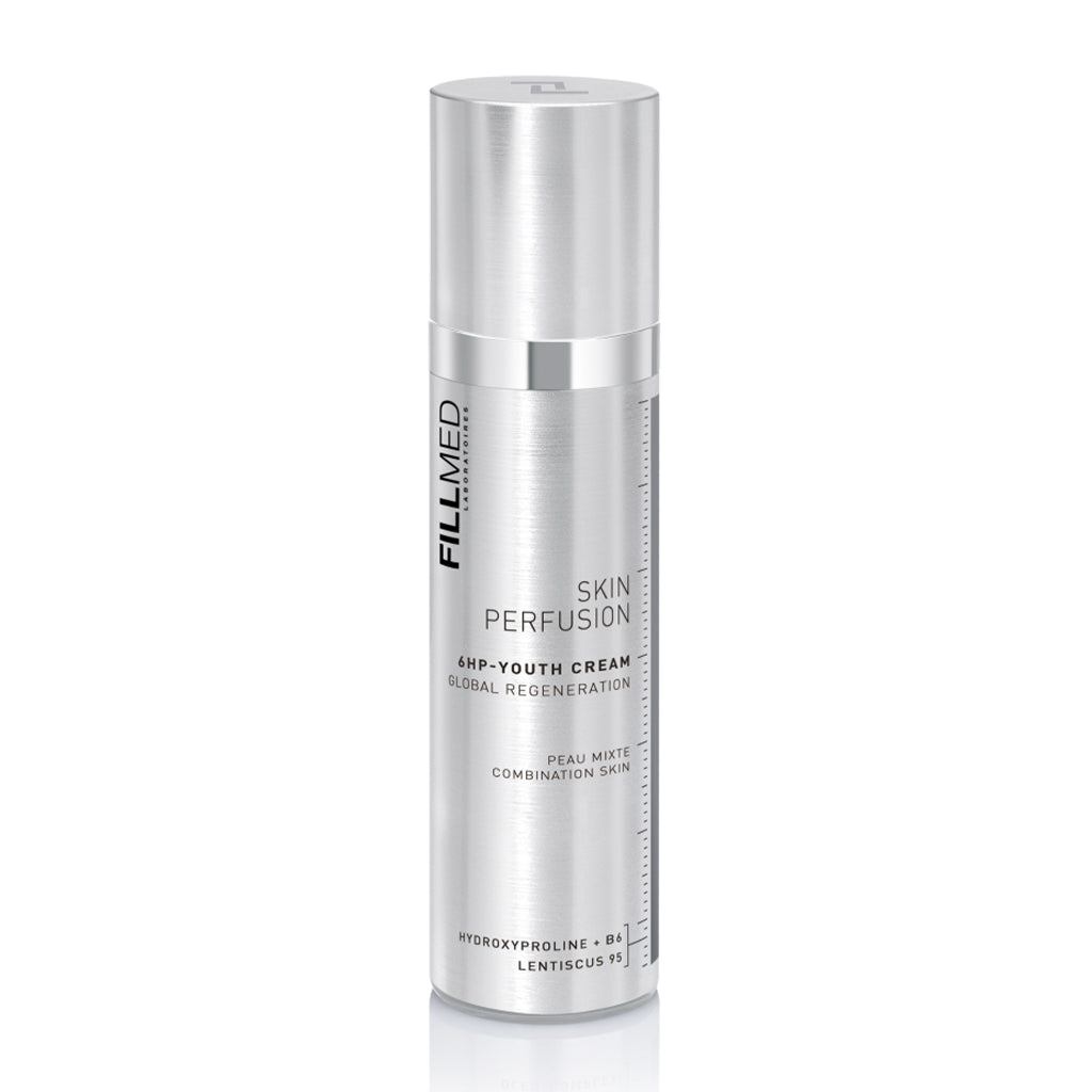 Fillmed 6HP Youth Cream 50ML jar with cream, showcasing the skincare product from Grace Beauty for youthful skin.