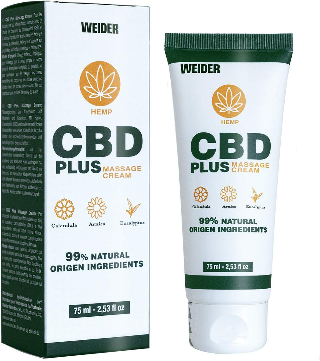 Grace Beauty Weider CBD massage cream for pain and stiffness relief, 75 ml, soothing anti-inflammatory topical cream.