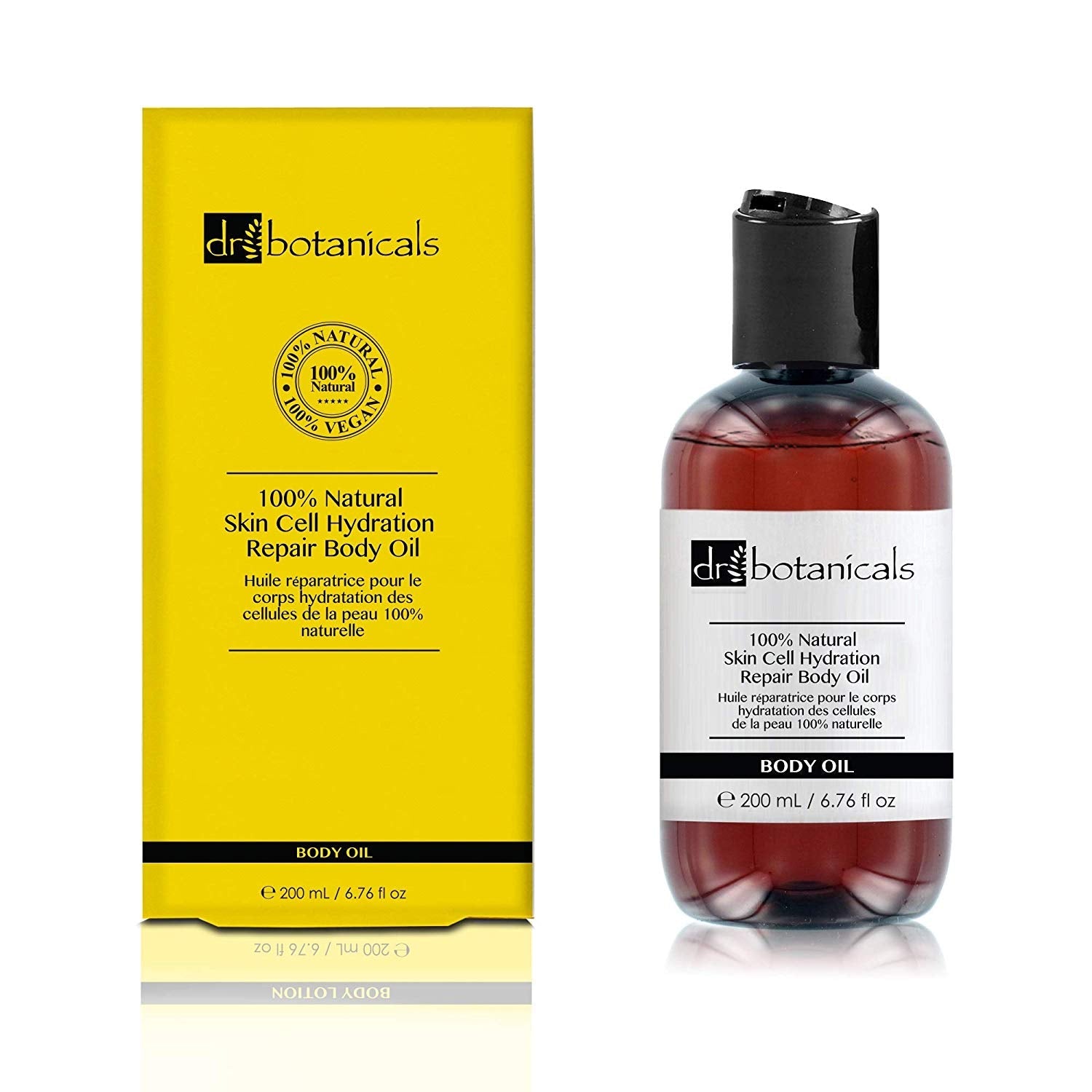 Grace Beauty Dr Botanicals 100% Natural Skin Cell Hydration Repair Body Oil in a 200ml bottle, vegan lotion and moisturizer for skin hydration