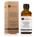 Grace Beauty Dr Botanicals Moroccan Rose Body Oil 50ml vegan bottle with rose scent and nourishing oil, elegant packaging.