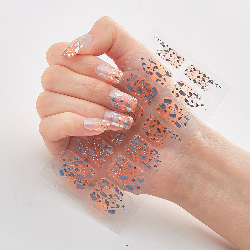 Butterfly laser nail stickers by Cashymart for chic nail styling, featuring vibrant butterfly designs on glossy nail polish.