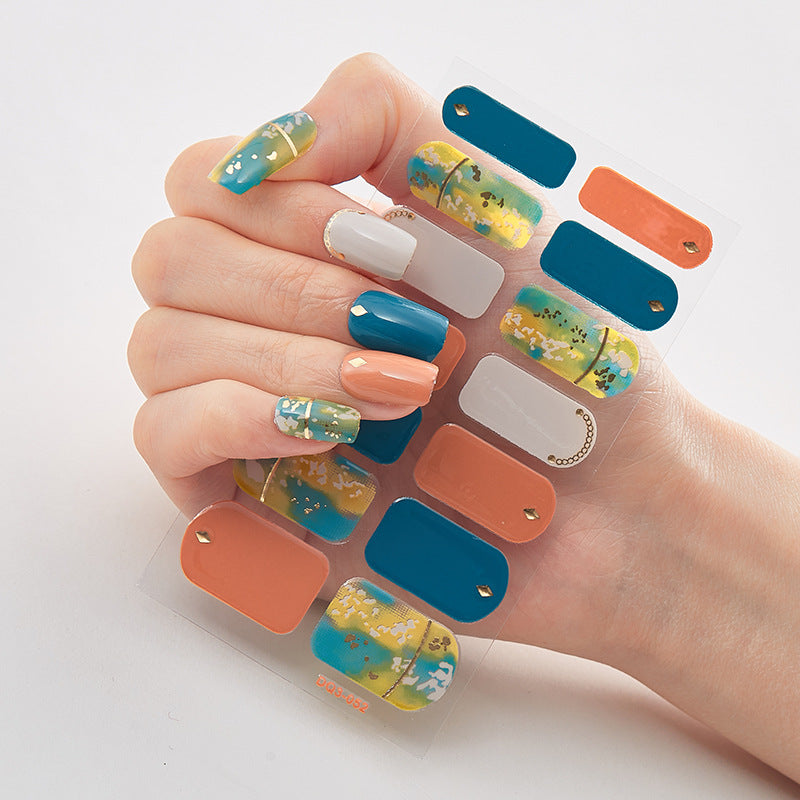 Cashymart butterfly laser nail stickers for chic nail styling, featuring vibrant butterfly designs on glossy nail polish.