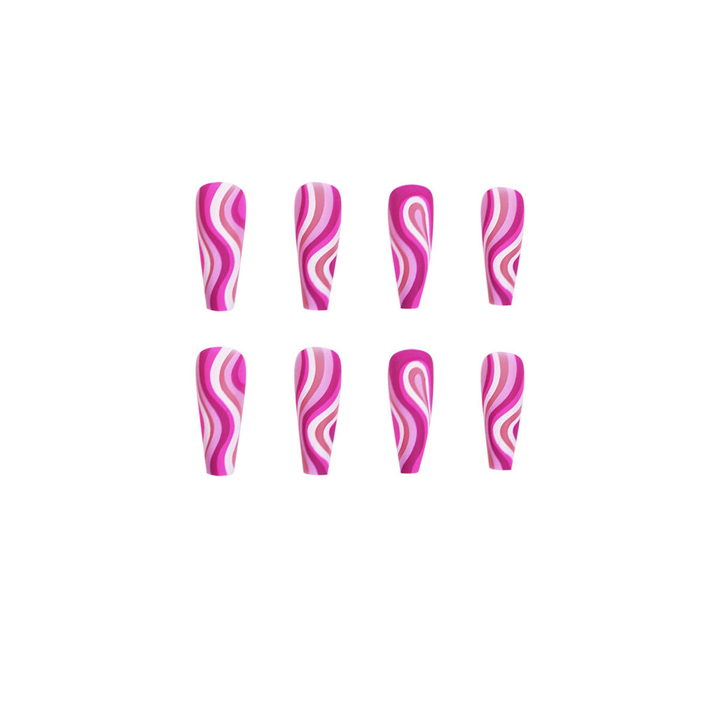 Set of artistic, wearable finished fake nails by Cashymart, featuring a detachable design and creative nail art.