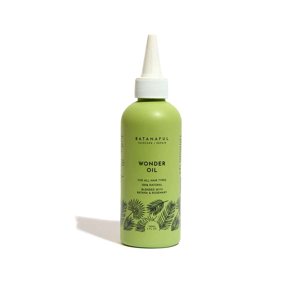 Wonder Oil with Batana and Rosemary from Batanaful Hair & Skincare, multi-use hair and scalp oil with natural ingredients.