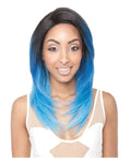 Mane Concept Hair Red Carpet Premiere Syn Mermaid 1 lace front wig with long, wavy red hair on a mannequin head.