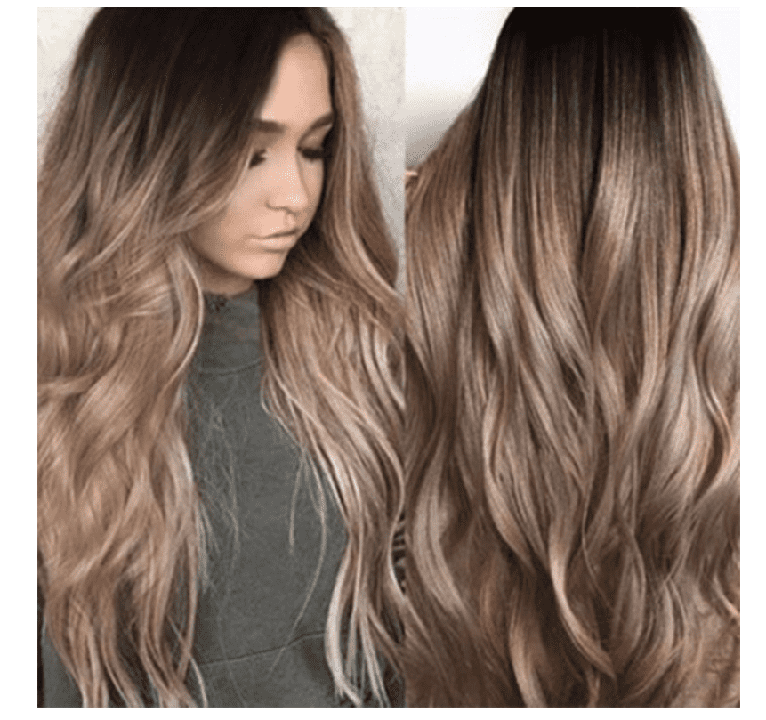 Korean silk gradient long curly hair wig by Cashymart featuring shiny, flowing curls and a smooth gradient color.