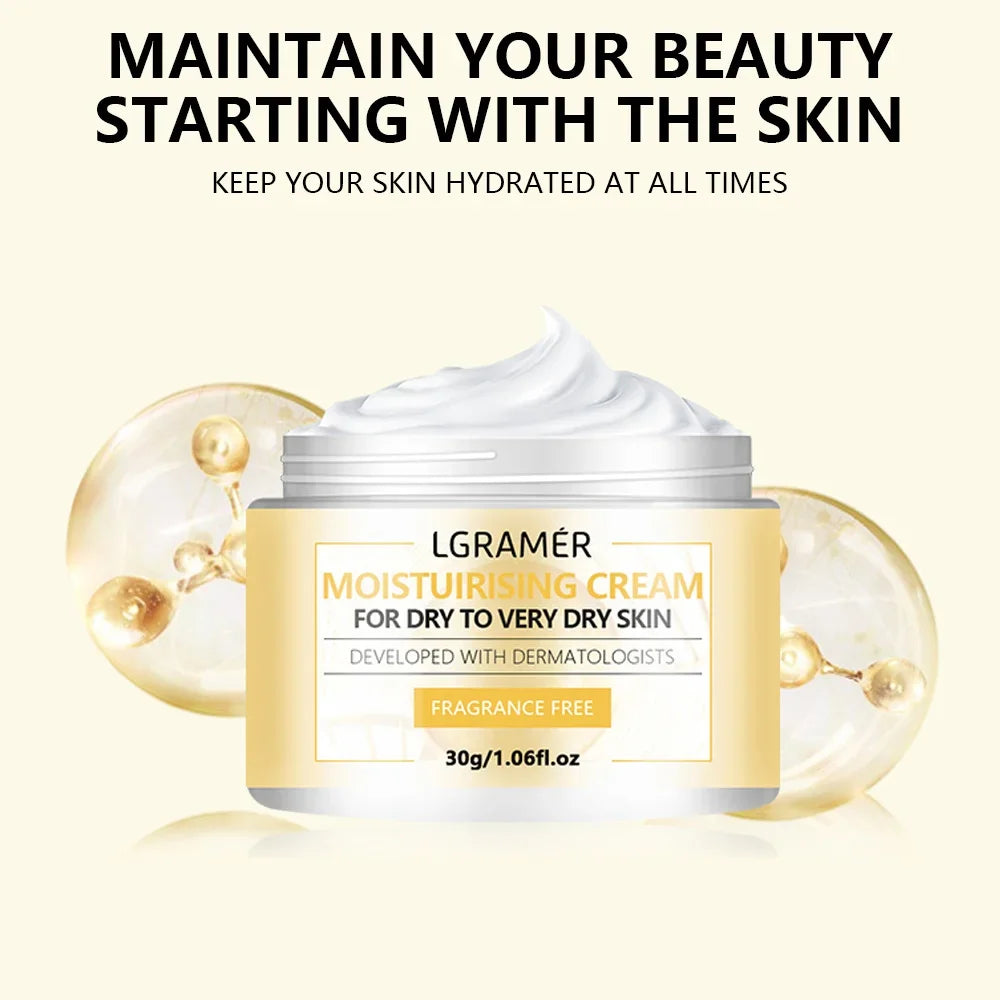 LGRAMER Hydrating Face Cream by Cashymart, showing the jar with creamy skincare formula and minimalist packaging.