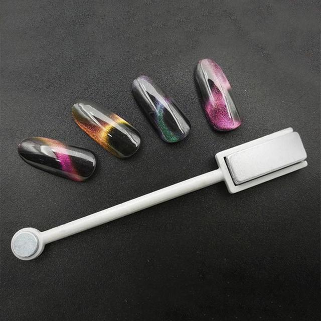 Cashymart magnetic nail polish bottle showing black polish with magnetic design in a sleek container.