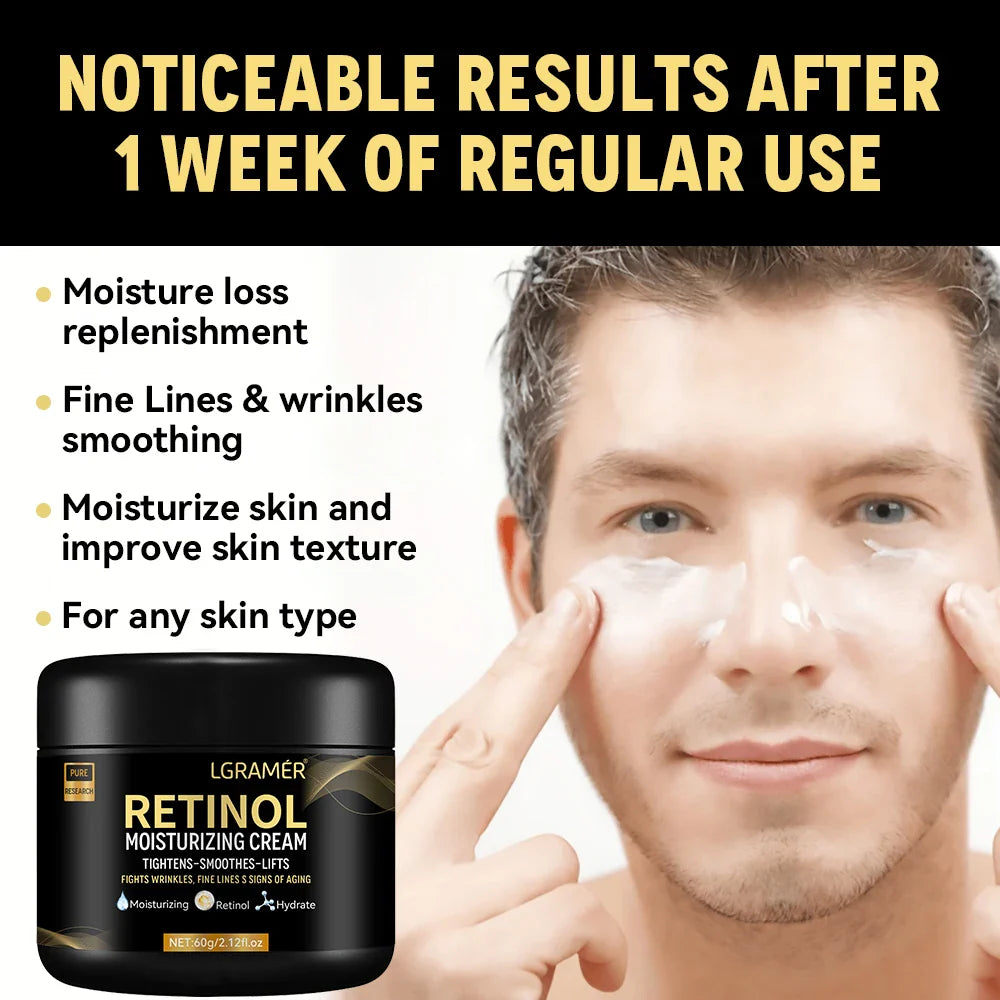 Men's retinol cream by Cashymart in a jar, featuring smooth skin care formula for youthful skin.