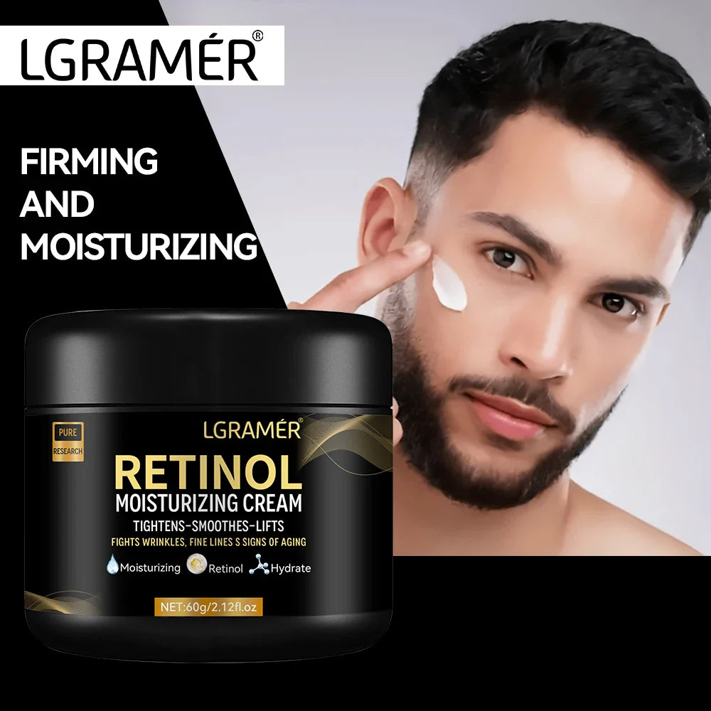 Men's retinol cream by Cashymart in a jar, featuring smooth, creamy skincare product for facial rejuvenation and anti-aging.