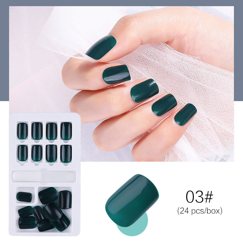 Reusable stick-on nails by Cashymart shown on a hand, featuring a natural finish and easy application for stylish, temporary nail design.