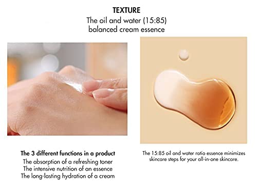 Dr. Ceuracle Vegan Kombucha Tea Essence face serum in a swirl application showing a clear, lightweight liquid for hydration and skin support.