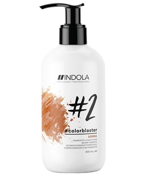 Indola Exclusively Professional Colorblaster Pigmented Conditioner Sierra 300ml bottle, featuring purple packaging and product label.
