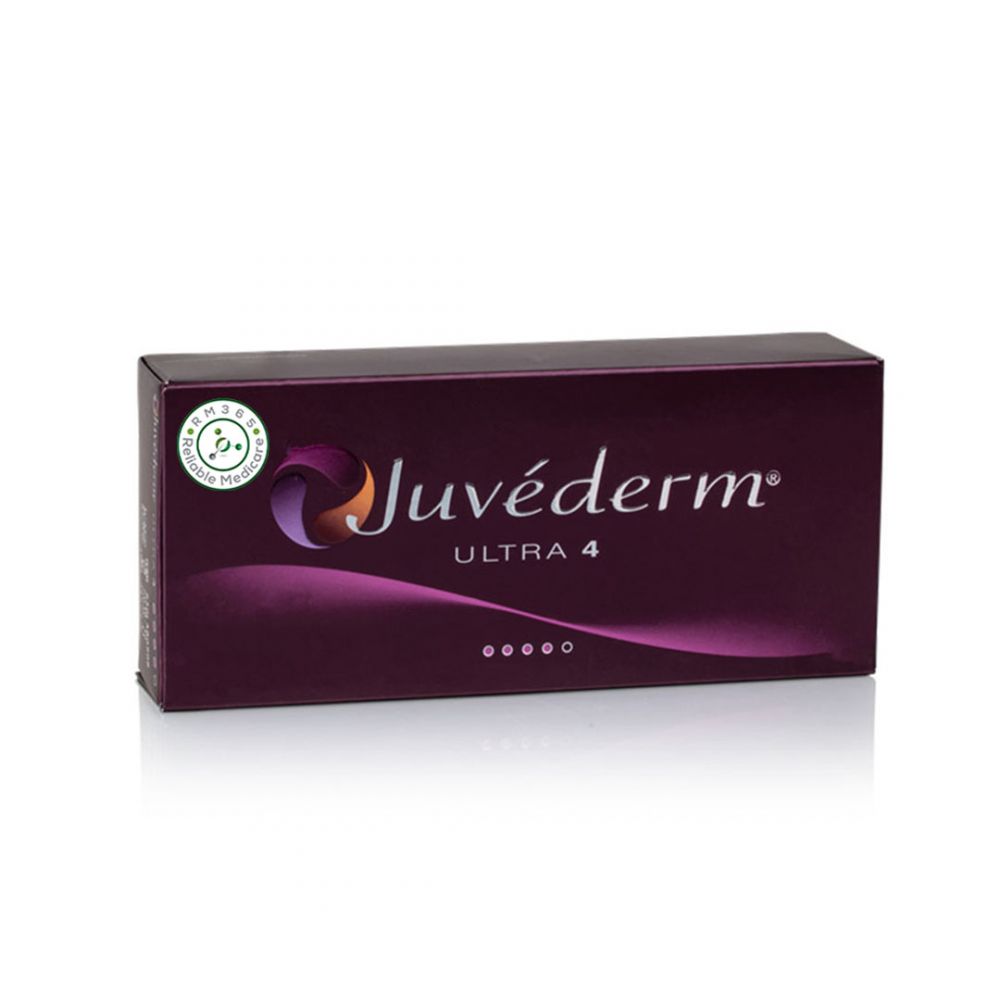 Juvederm Ultra 4 Lidocaine 1ML dermal filler syringe from Grace Beauty, used for facial volume enhancement and smoothing.