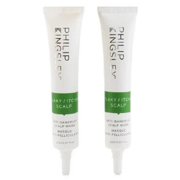 Philip Kingsley Flaky Itchy Scalp Mask in 2 x 20ml tubes, soothing hair care treatment for scalp relief by Grace Beauty.