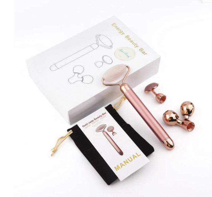 Grace Beauty gemstone 3-in-1 electric face and body sculpting roller for facial, eye, neck, and body anti-aging therapy.