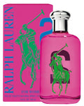 Ralph Lauren Big Pony Collection 2 Pink women's 100ml EDT perfume spray, elegant glass bottle with pink accents and floral design.